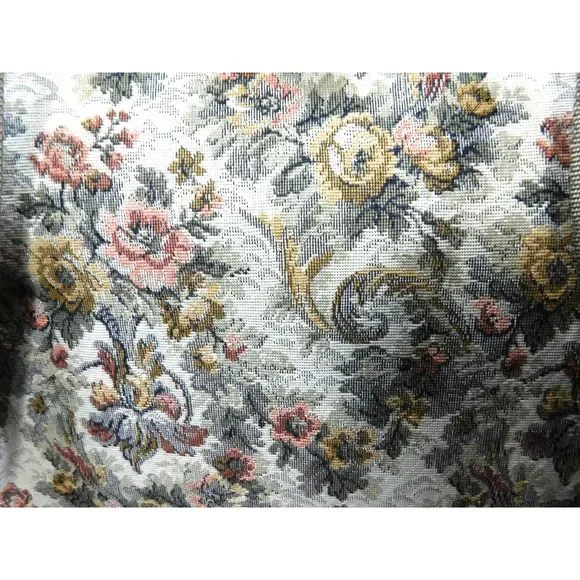 French Luggage Co. Tapestry Suede Rose Train Case Cosmetic Carry-On Doctor Bag